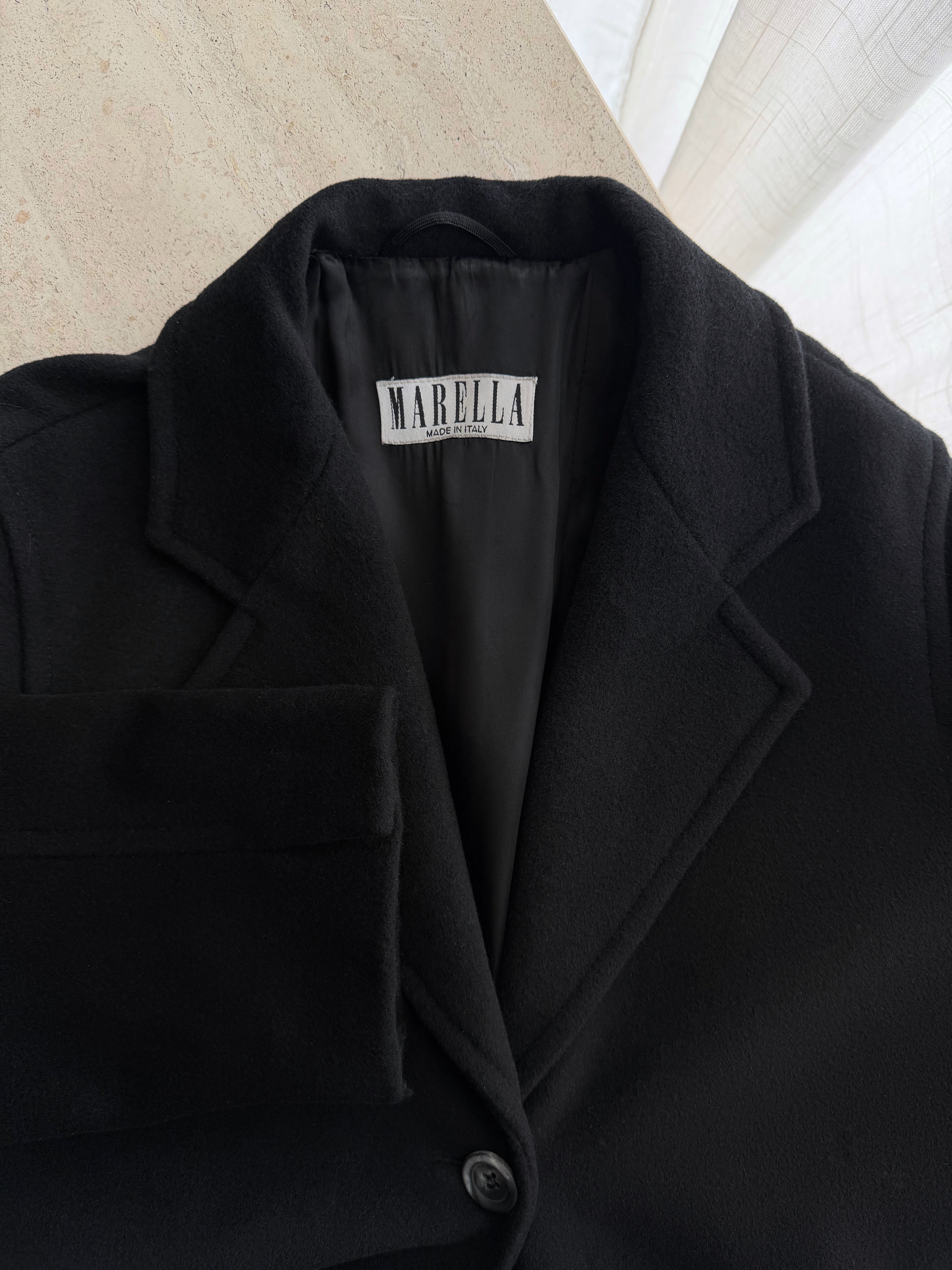 Marella wool and angora black coat