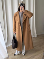 Wool and cashmere camel long coat