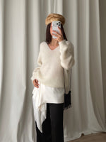 Kid mohair and wool soft pull - Latte