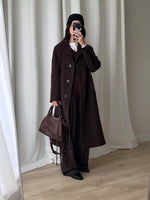 Lambswool and cashmere chocolate coat