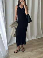 DKNY knitted long black dress
