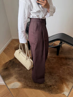 Tailored 100% linen pants - Cacao