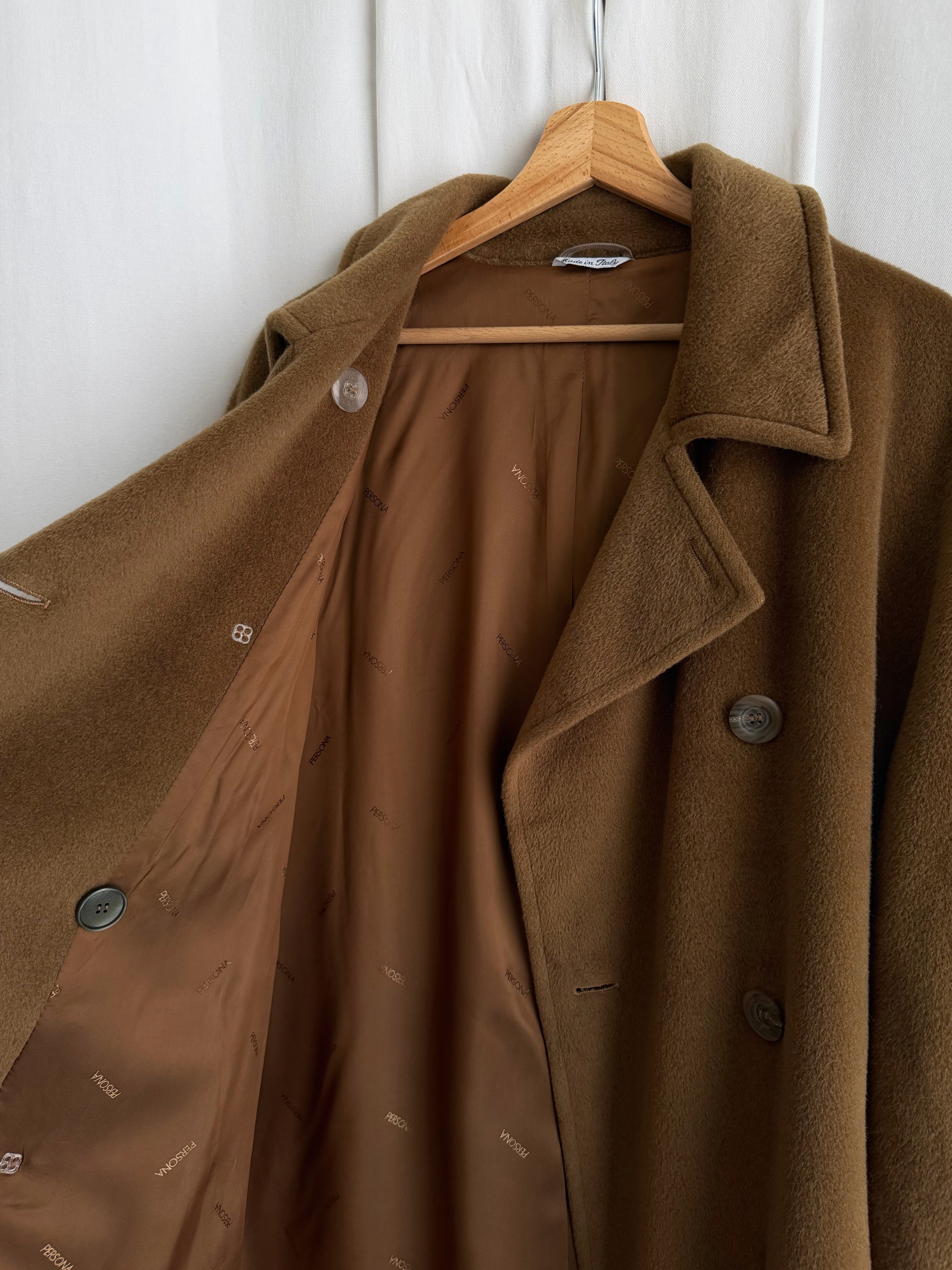 Persona wool and cashmere camel coat