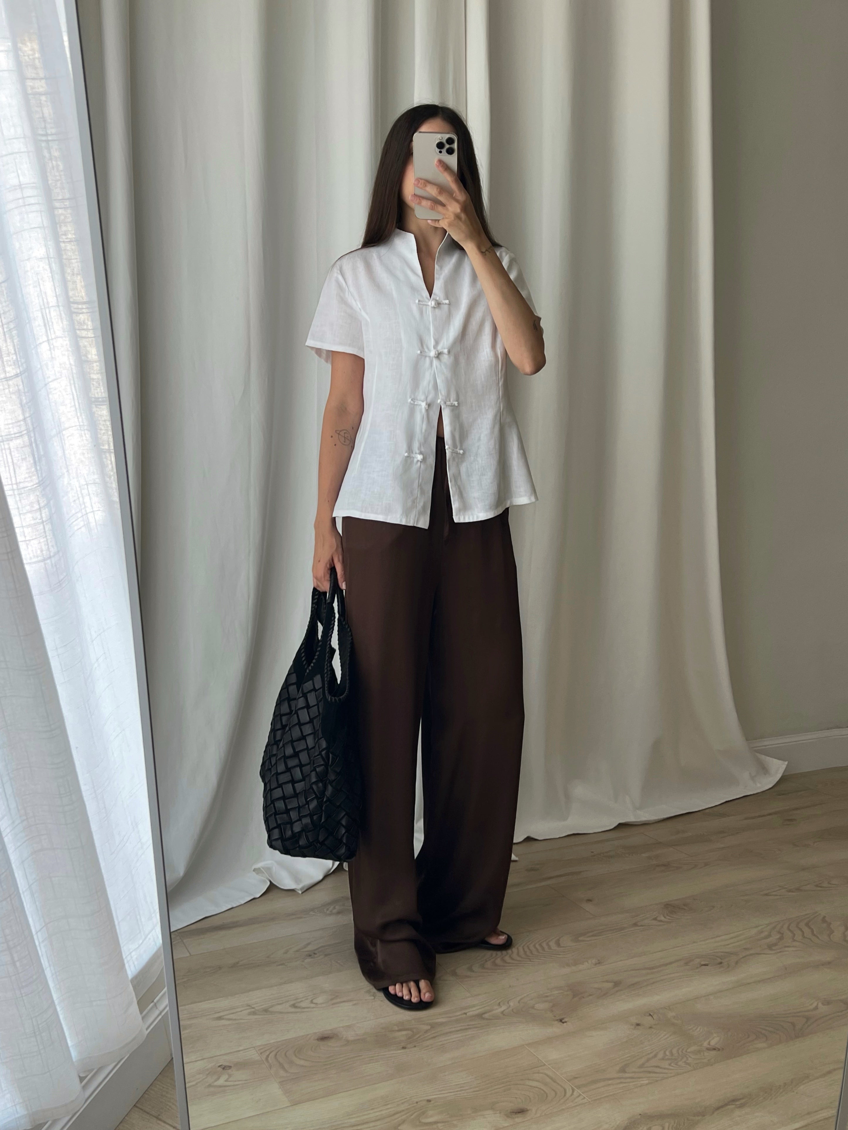 Pure linen oriental white shirt