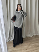 Italian 100% wool oversize grey pull