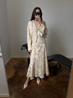 Oriental liquid midi skirt - Beige