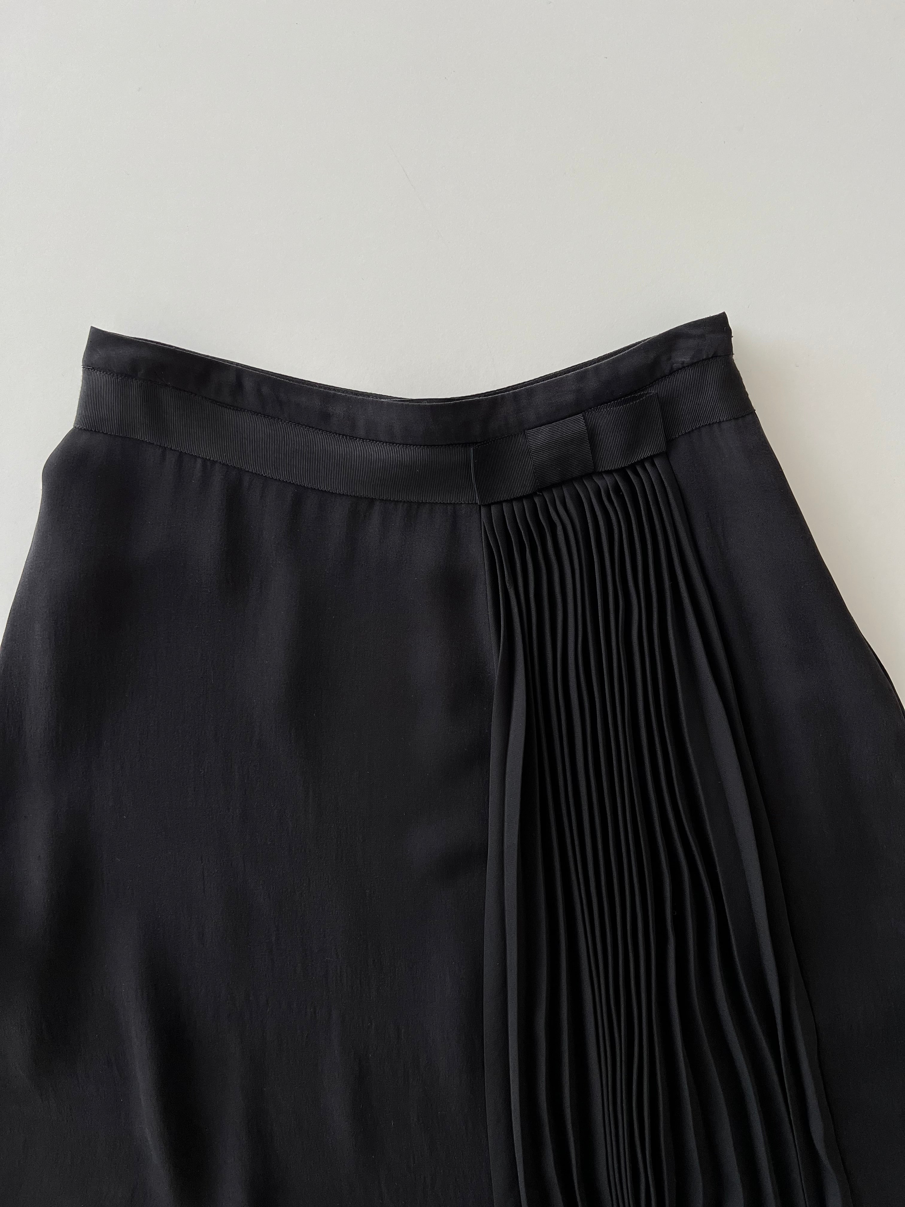 100% silk black skirt