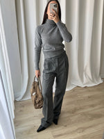 Pure wool crop turtleneck