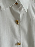 Pure cotton golden buttons white shirt