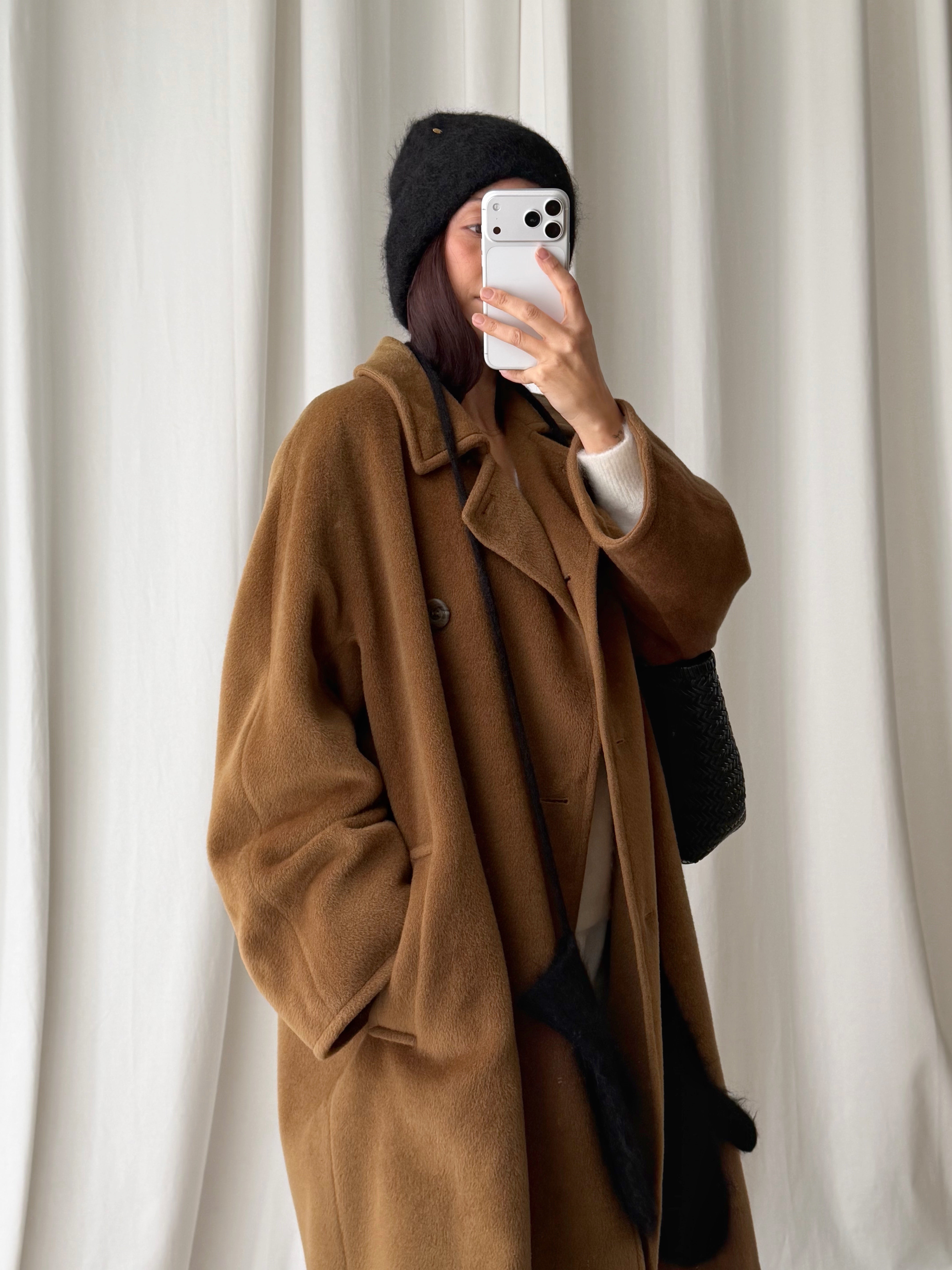 Persona wool and cashmere camel coat
