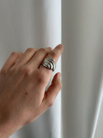Silver metal shell ring