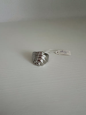 Silver metal shell ring